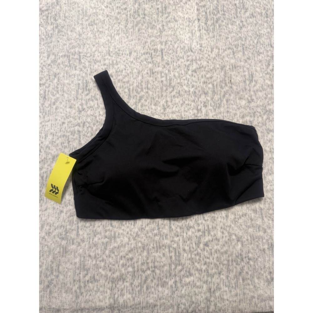 All in Motion Womens Black One Shoulder Sports Bra Top Size 3X Moisture Wicking